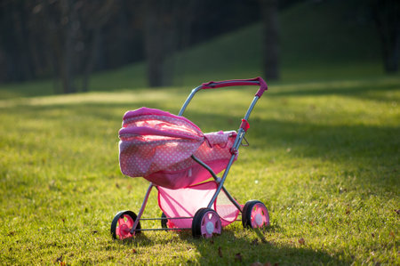 stroller in the parkの写真素材