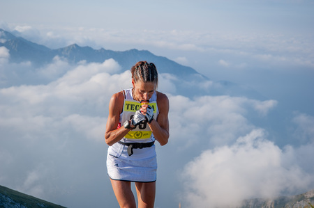 Bergamo Italy: September 2014 mountain race of 38 kmのeditorial素材