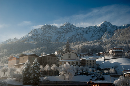 mountain villages After a snowfall