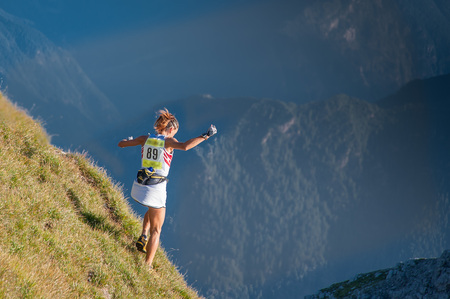 Bergamo Italy: September 2014 mountain race of 38 kmのeditorial素材