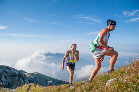 Bergamo Italy: September 2014 mountain race of 38 kmのeditorial素材