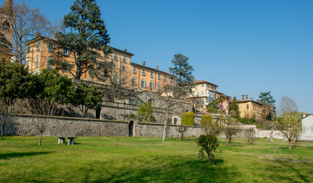 Ancient Palazzo Brambilla in Cassano d'Addaのeditorial素材