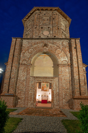 Comazzo Italy 5 April 2019: The oratory of San Biagio in Rossate is an ancient rural religious building, located in Cascina Rossate in the municipal area of Comazzo.のeditorial素材