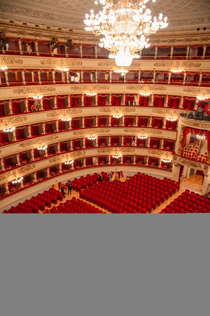 Milan Italy 14 July 2019: Teatro alla scala. Considered one of the most prestigious theaters in the world, it has hosted since 1778, the main artists in the international field of opera, and, more generally, of classical music, often commissioning works sのeditorial素材