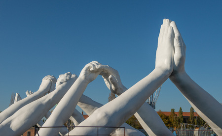 Venice Italy 26 October 2019: Biennial of modern art. May you live in interesting timesのeditorial素材