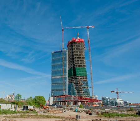 milano italia April 14, 2016: new building district three towers dedicated to directional functions;のeditorial素材