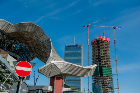 milano italia April 14, 2016: new building district three towers dedicated to directional functions;のeditorial素材