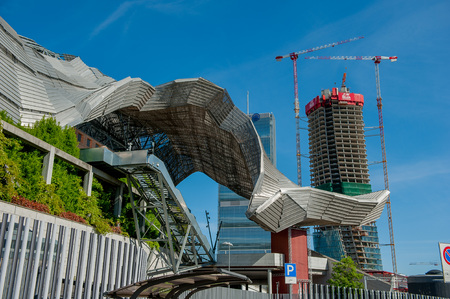 milano italia April 14, 2016: new building district three towers dedicated to directional functions;のeditorial素材