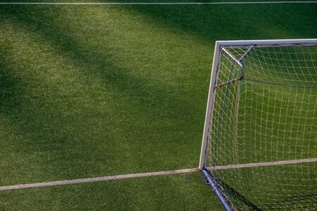 football field with synthetic grassの写真素材