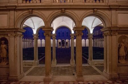 Venice Italy 26 October 2019: Palladian cloister on San Giorgio island in Veniceの写真素材