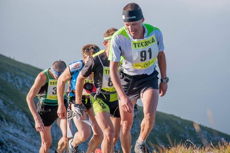 Bergamo Italy: September 2014 mountain race of 38 kmの写真素材