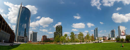 milan italy 8 eptember2020: Vertical forest of Milan, the "most innovative skyscraper in the world".のeditorial素材