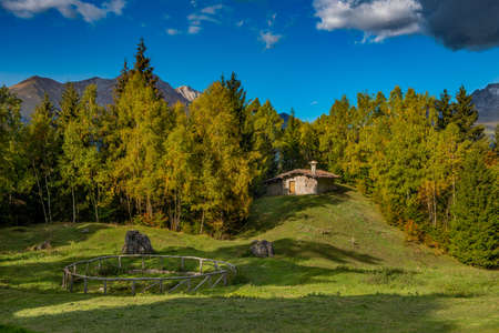 Isolated cottage in the natureの写真素材