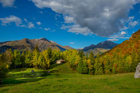 Isolated cottage in the natureの写真素材