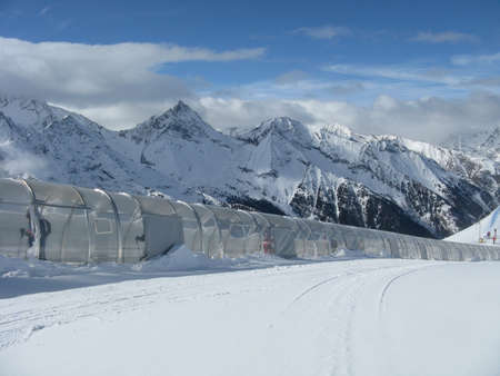Conveyor belt for beginner skiersの写真素材