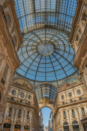 milan italy april 13 2021: Galleria vittorio emanuele in milan where there are luxury shopsのeditorial素材