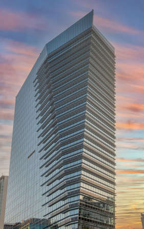 milan italy march 30 2021: joy 22 tower in milan glass skyscrapers designed for energy savingのeditorial素材