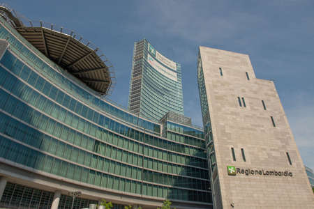 Milan Italy May 4 2021: Palazzo Lombardia is a unitary complex of buildings, including a 161.3 meter high skyscraper. There is the seat of the regional council with the presidency and the departments,のeditorial素材