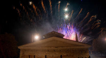 Fireworks for the feast of the patron saint of Bergamo