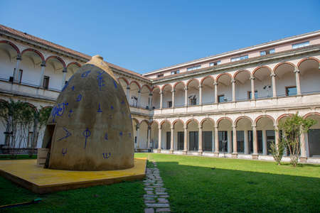 milan italy 1 september 2021: Preparation of the Milano Design Week outside the salon at the state university of milanのeditorial素材