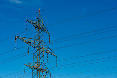 pylon for the transport of high voltage electricityの写真素材