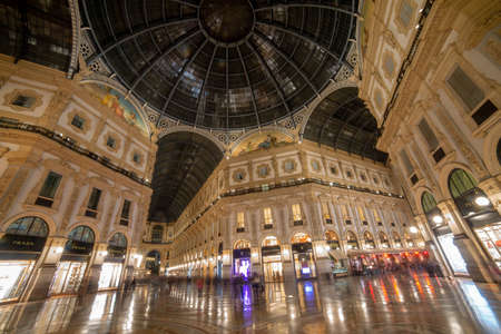 Milan Italy 5 November 2021:vittorio emanuele gallery where the luxury shops of milan are locatedの写真素材