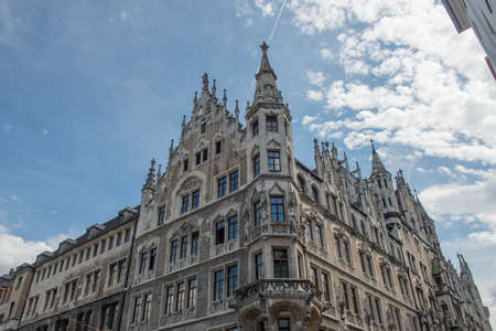 Munich germany 29 july 2020: Marienplatz, Mary's square, is the real center of Munich, one of the most loved places by Munich and touristsの写真素材