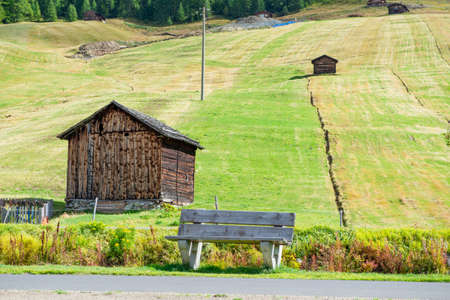 cottage to deposit the harvested hayの写真素材
