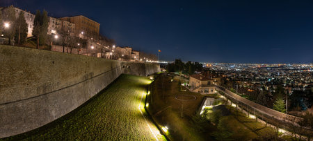Bergamo Venetian Walls UNESCO World Heritage Siteのeditorial素材