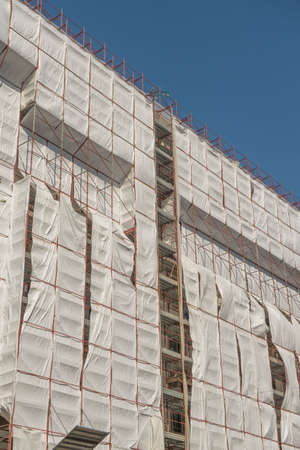 Safety scaffold for building maintenanceの写真素材
