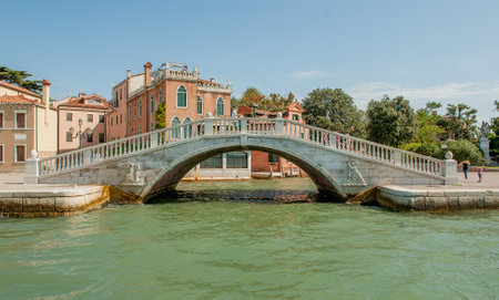 Pedestrian bridge of the Seven Martyrs in Veniceの写真素材