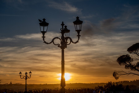 Sunset in Rome seen from Giannicoloの写真素材