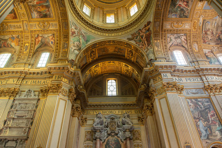Rome Italy March 16 2023:Basilica Sant'Andrea della Valle is a place of architectural interest in the historic center of Romeのeditorial素材