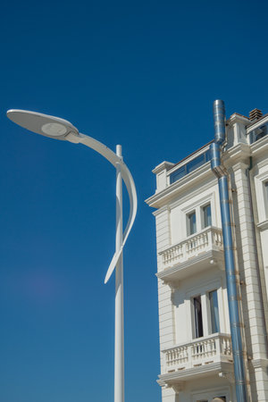 Road pole for efficient public lightingの写真素材