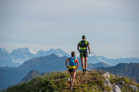 Serina Italy 3 September 2023:Dangerous mountain run for highly trained athletes physically and psychologicallyのeditorial素材