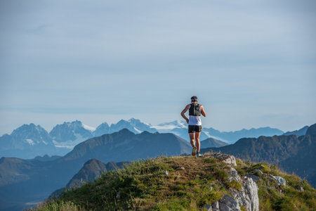 Serina Italy 3 September 2023:Dangerous mountain run for highly trained athletes physically and psychologicallyのeditorial素材