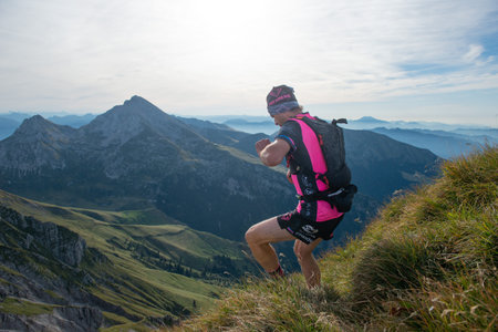 Serina Italy 3 September 2023:Dangerous mountain run for highly trained athletes physically and psychologicallyのeditorial素材