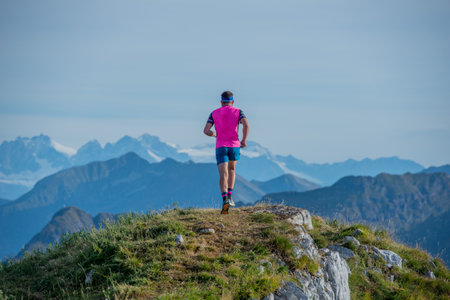 Serina Italy 3 September 2023:Dangerous mountain run for highly trained athletes physically and psychologicallyのeditorial素材