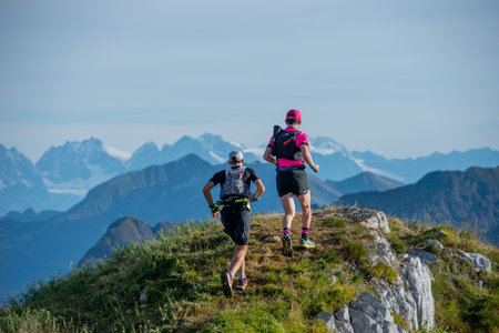 Serina Italy 3 September 2023:Dangerous mountain run for highly trained athletes physically and psychologicallyのeditorial素材