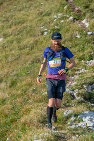 Serina Italy 3 September 2023:Dangerous mountain run for highly trained athletes physically and psychologicallyのeditorial素材