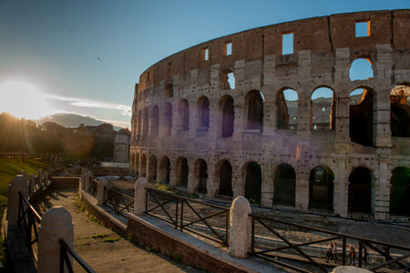 Rome Italy March 15 2023: Colosseum, originally known as the Flavian Amphitheater . Located in the city center of Rome, it is the largest Roman amphitheater in the worldのeditorial素材