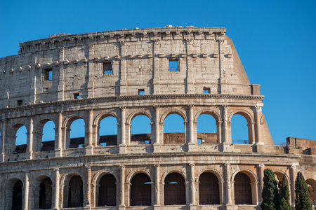 Rome Italy March 15 2023: Colosseum, originally known as the Flavian Amphitheater . Located in the city center of Rome, it is the largest Roman amphitheater in the worldのeditorial素材
