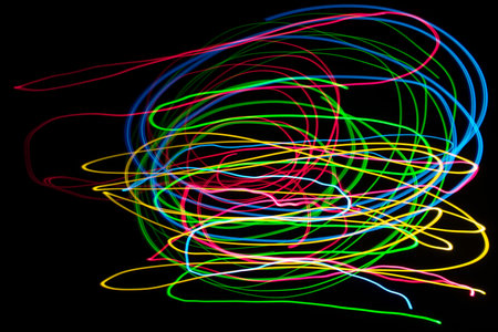 Stripes of light with rainbow colorsの写真素材