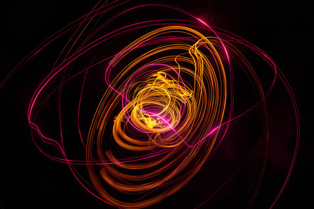 Stripes of light with various colors
