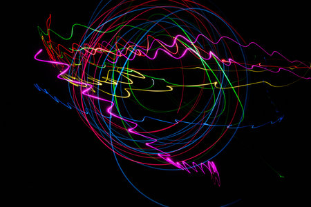 Stripes of light with various colors