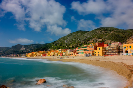 Colorful houses of Varigotti in the province of Savona.の写真素材