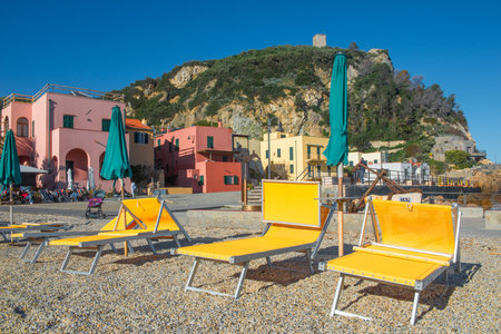 Colorful houses of Varigotti in the province of Savona.の写真素材
