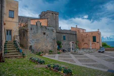 Ancient village of Verizzi in Liguriaの写真素材