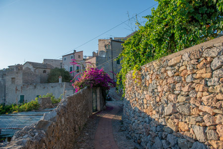 Varazzi Italy 10 September 2024: Central square of the village of Varazzi where the theater festival takes place every yearの写真素材