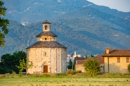 Rotonda di San TomÃ¨ circular building in Romanesque styleの写真素材